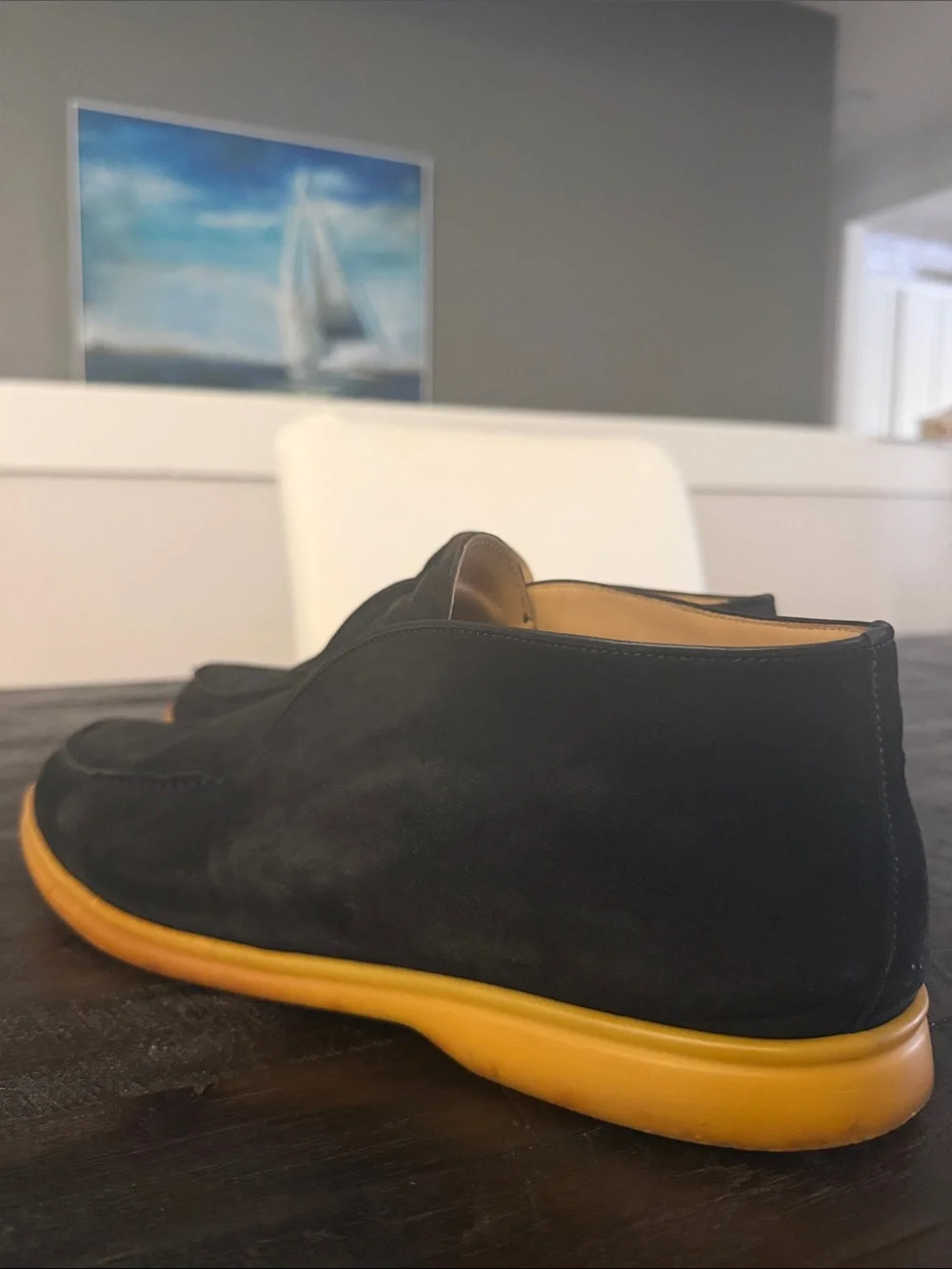 Loro Piana Black Suede Loafers – Men’s US Size 14 – Made in Italy